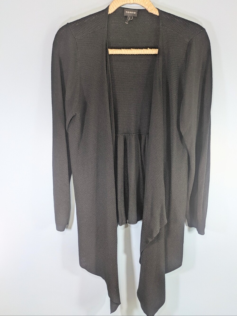 Torrid Long Black Lightweight Open Cardigan Sweater